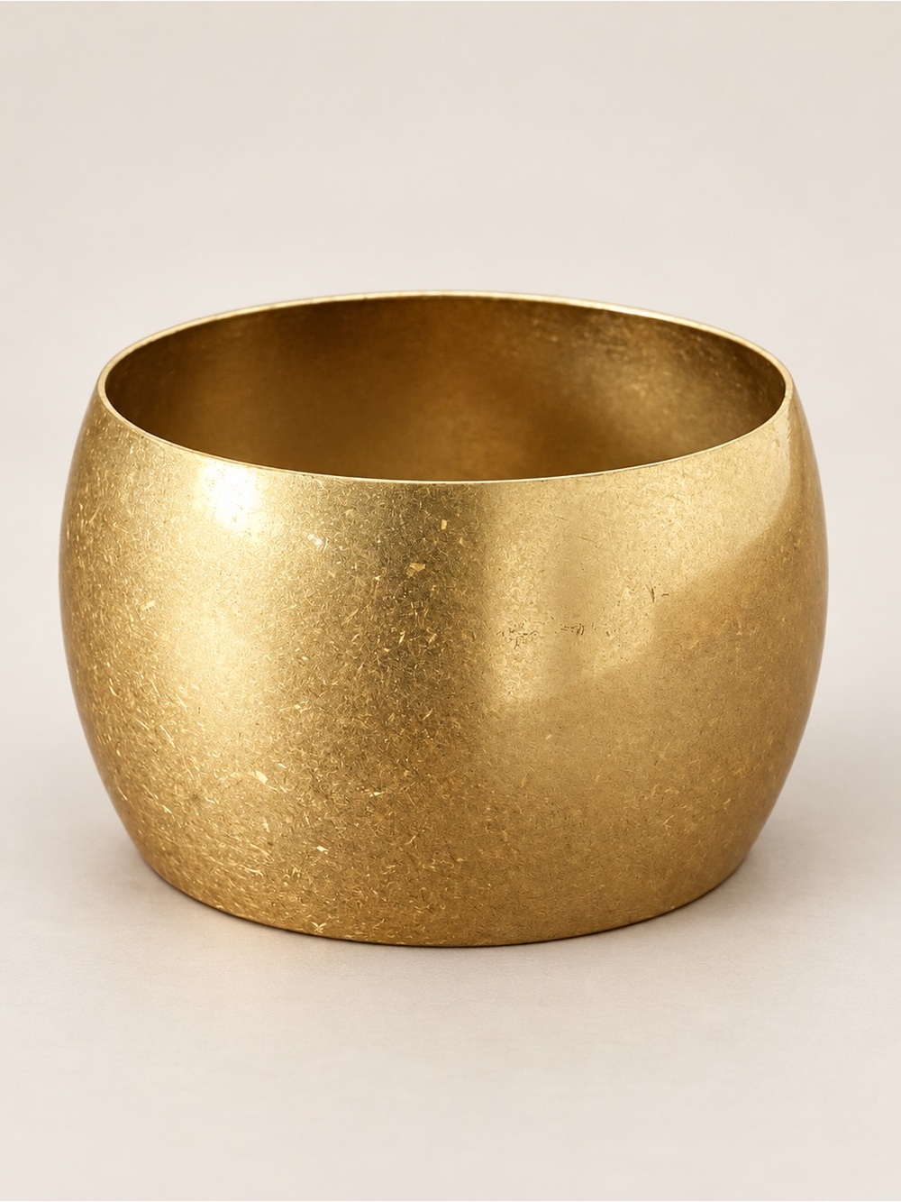 Wide Brushed Gold Tone Statement Cuff Bracelet